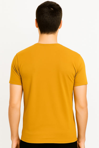 High-quality zig-zag men's mustard t-shirt