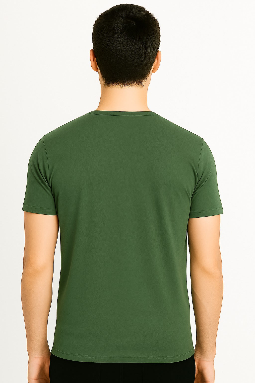 High-quality zig-zag men's olive t-shirt