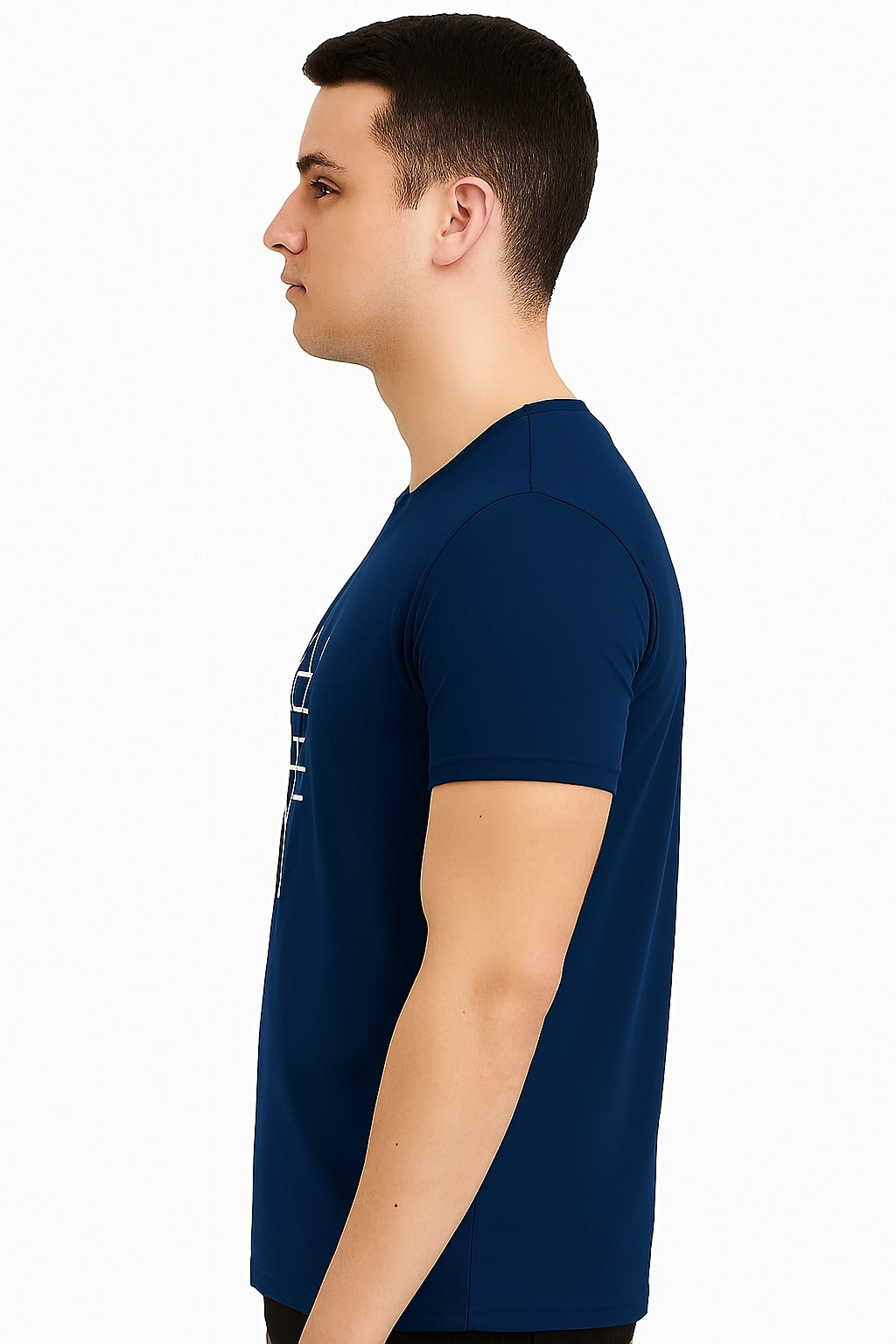 High-quality zig-zag men's navy t-shirt