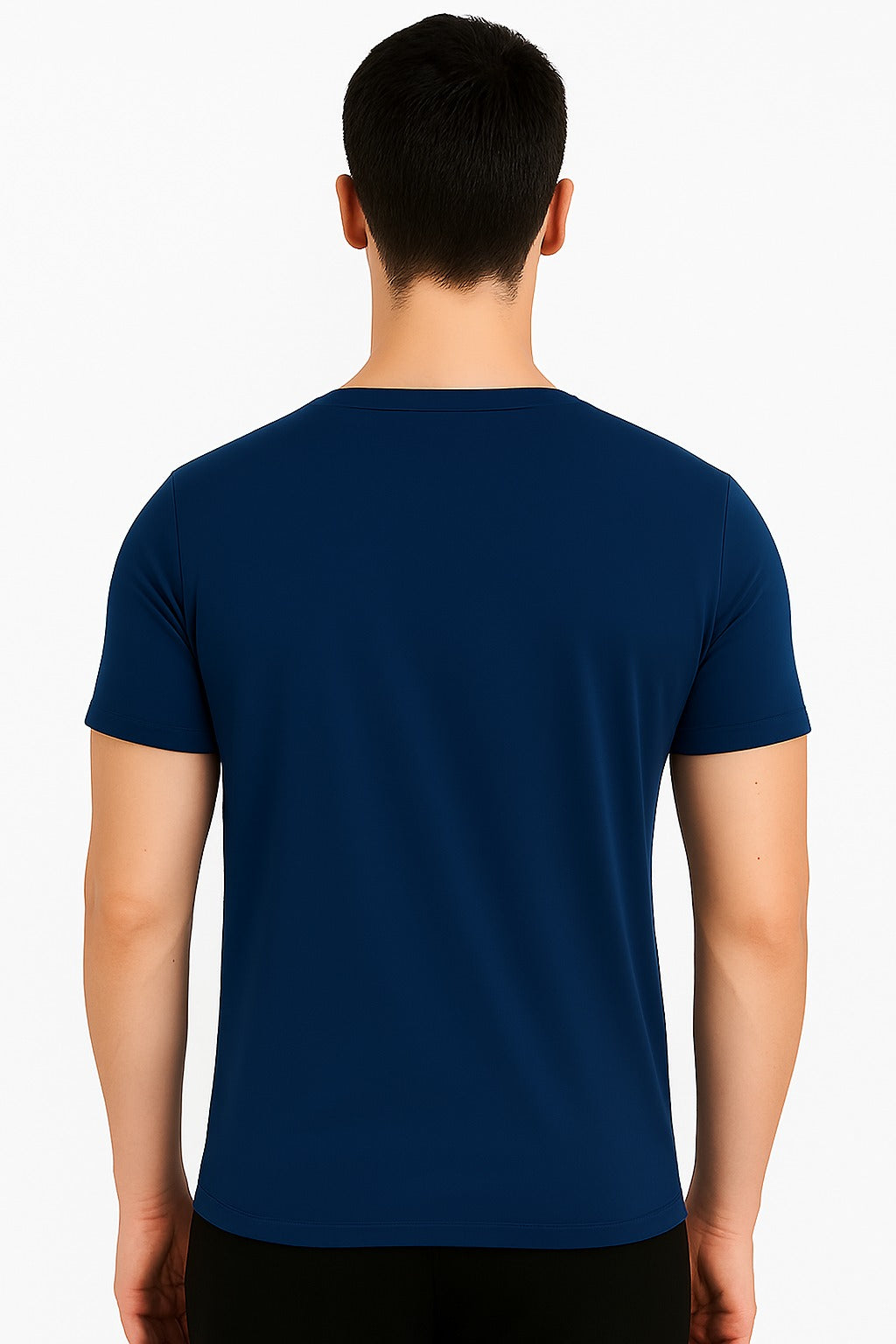 High-quality zig-zag men's navy t-shirt