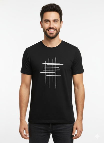 High-quality zig-zag men's black t-shirt