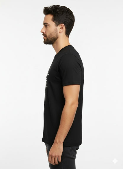 High-quality zig-zag men's black t-shirt