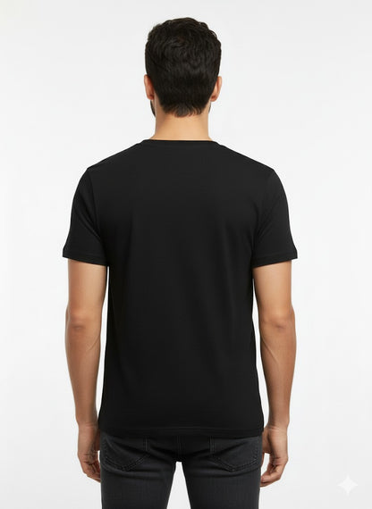 High-quality zig-zag men's black t-shirt