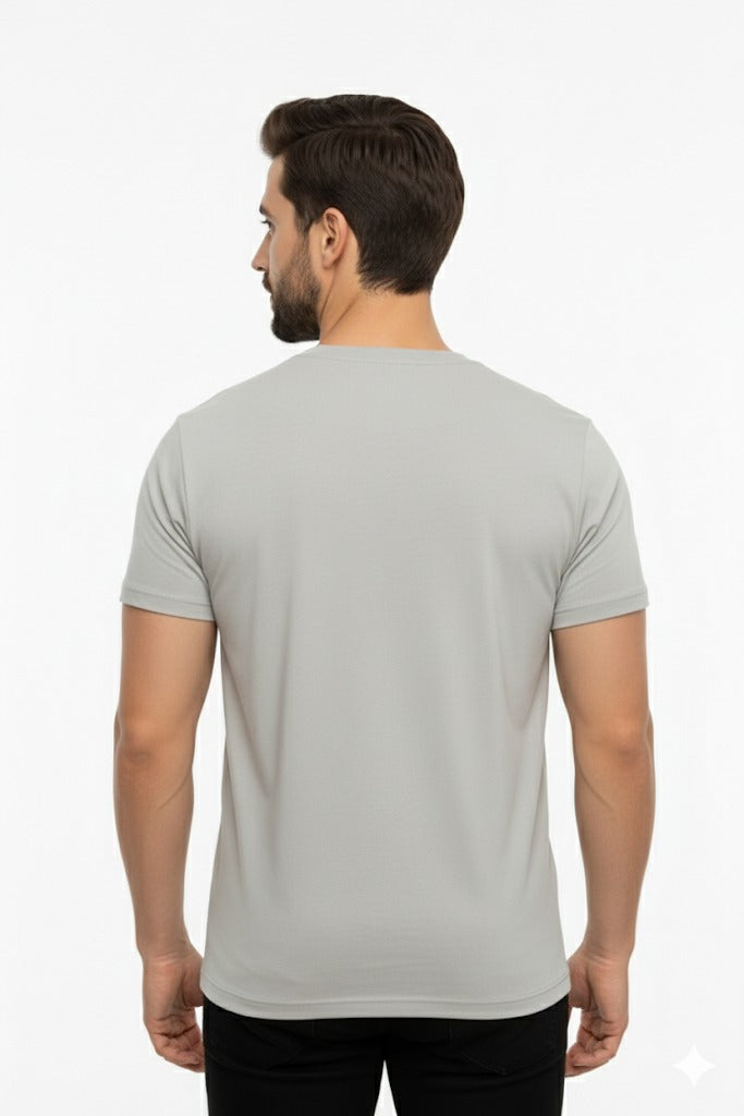 High-quality zig-zag men's light gray t-shirt